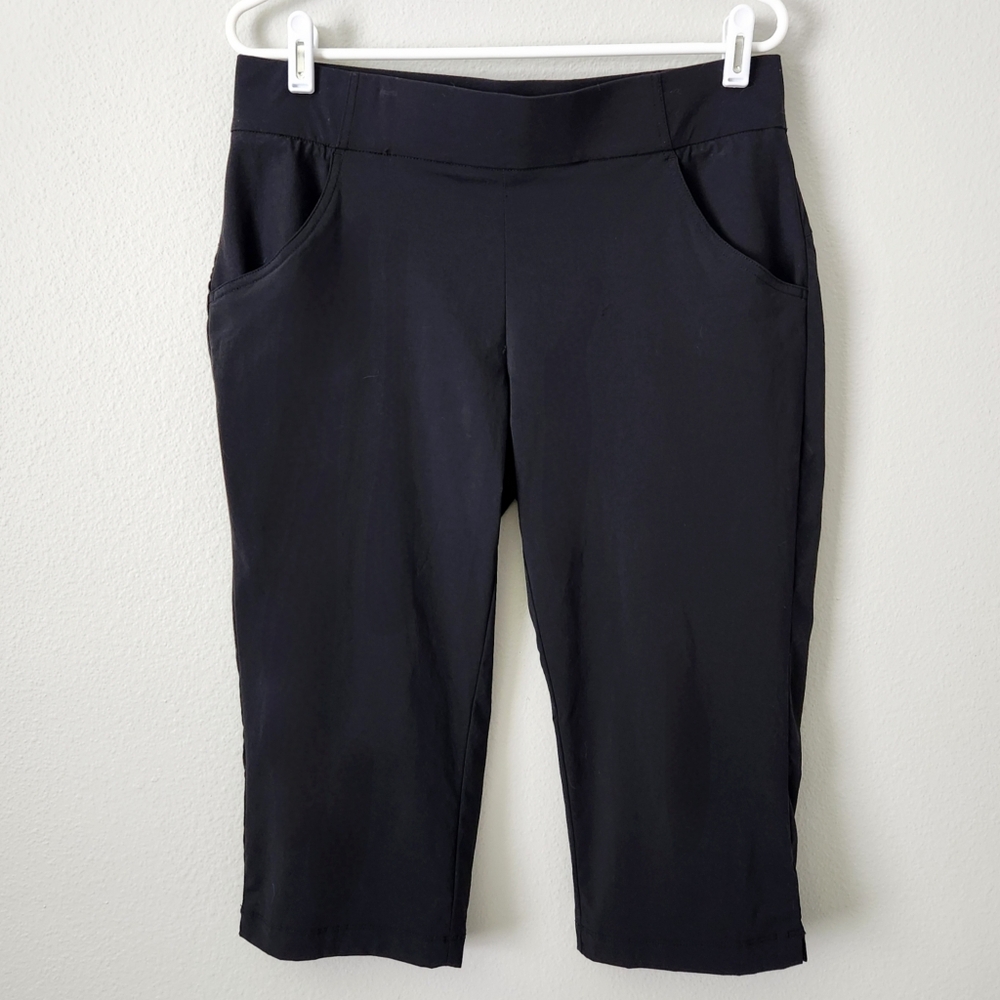 Columbia Omni-Shield Black Cropped Pull-On Pants With Hand Pockets, Size Large - Picture 3 of 15